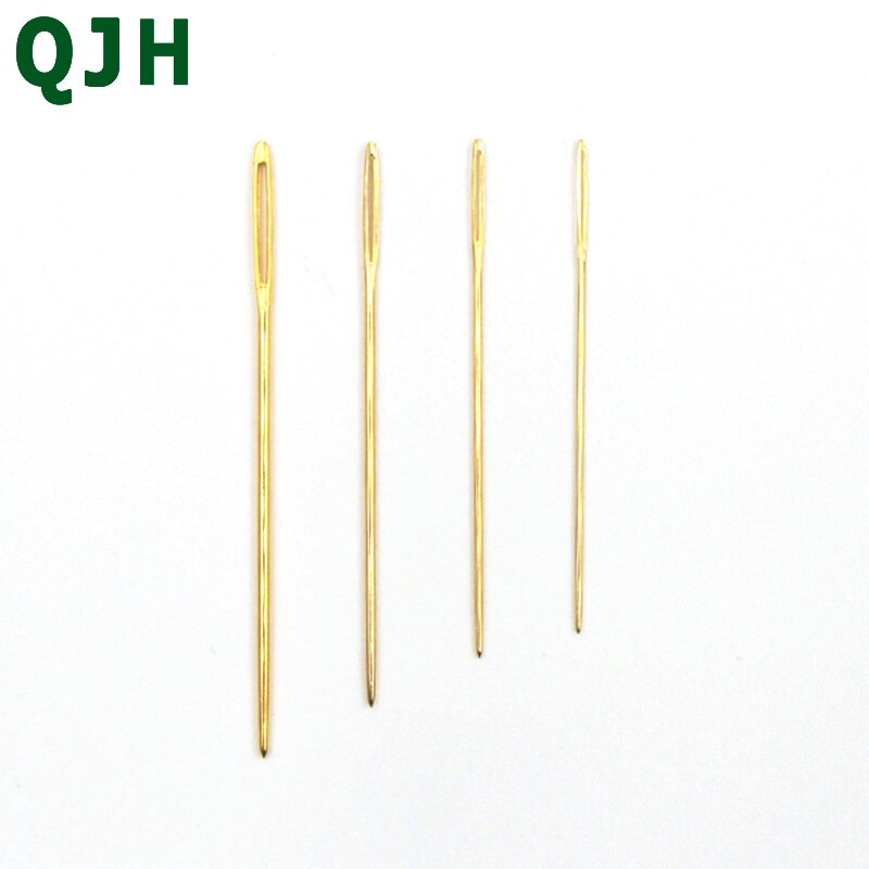 Aguja de coser DIY para hogar, 4 tamaños de pasacintas dorado para bordado a mano para tela de 9CT, 11CT, 14ct, 18CT, punto de cruz Roma con botella 10 Uds.