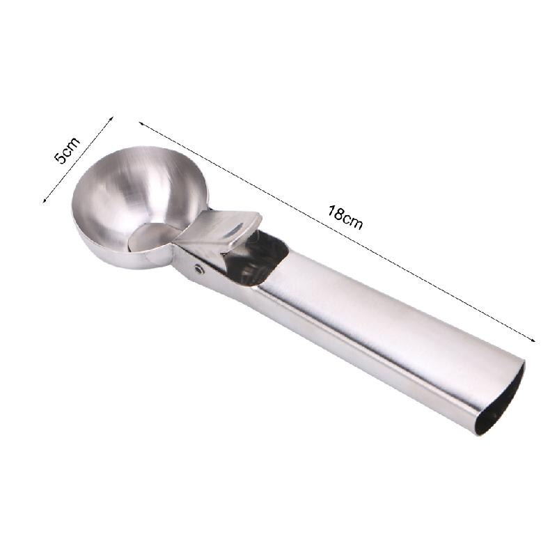 Cuillère à glace en acier inoxydable avec gâchette, cuillère à fruits, ustensile de cuisine