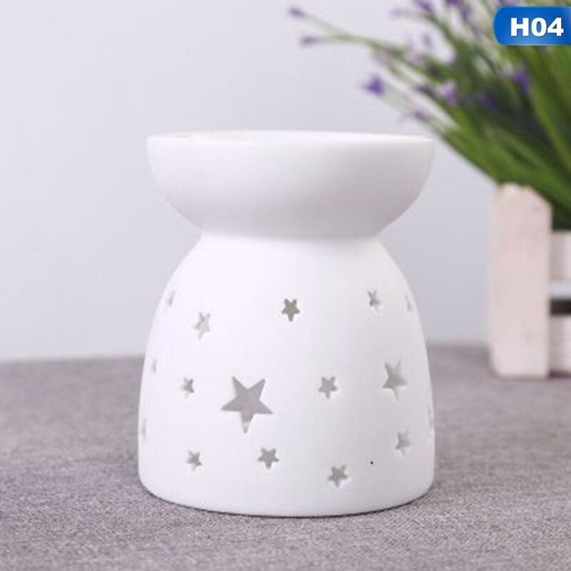 Ceramic Essential Aromatherapy Oil Burner Lamps Aroma Diffuser Home Living Room Candle Holder Oil Incense Burner: H04