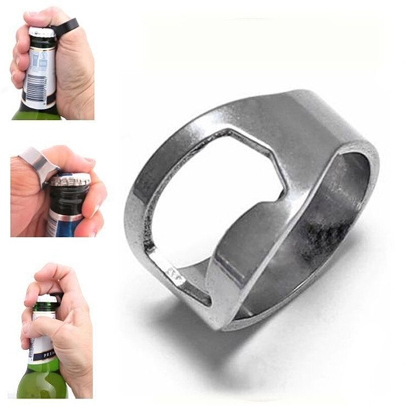 1 stuk Bar Accessoires Thuis Bars Opener 22mm Multi-functie Roestvrij Staal Kleur Ring Vorm Bierfles Opener ring