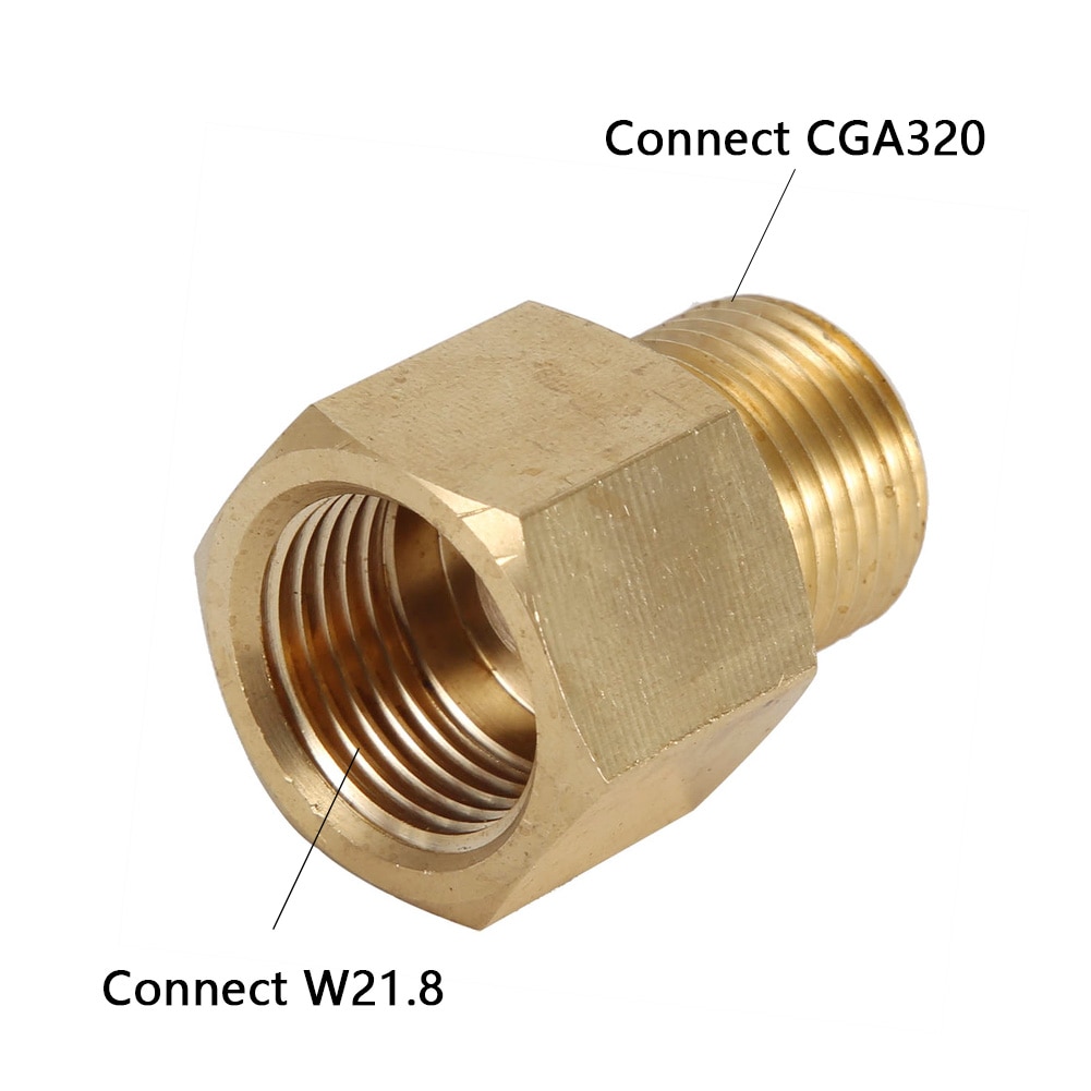 Messing CO2 Cilinder Tank W21.8 CGA320 Adapter Converter Voor Aquarium Fish Tank Adapter Converter