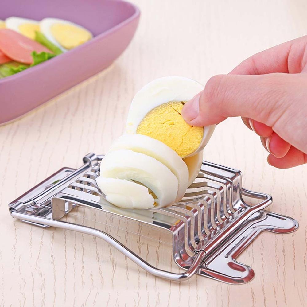 Egg Slicer Stainless Steel Kitchen Restaurant Boiled Eggs Slicers Multipurpose Stainless Steel Wire Egg Gadget Egg Cutter