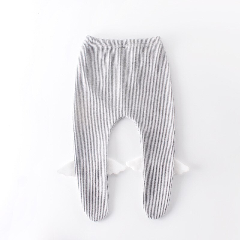 0-2 jahre Baby Mädchen Nette Engel Flügel Leggings Baumwolle Rippen Strumpfhosen Strümpfe Säugling Kleinkind Rosa Weiß Grau Strumpfhosen KF682: Light Grey / 3-6months(tag73)