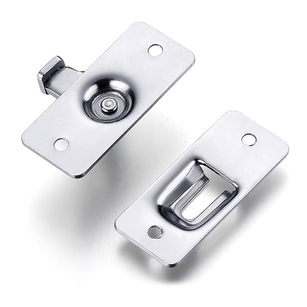 Chain Stainless Steel Push Pull Button Clasp Security Tools Door Lock Latch Hotel Shift 90 Degree Cabinet Sliding Home