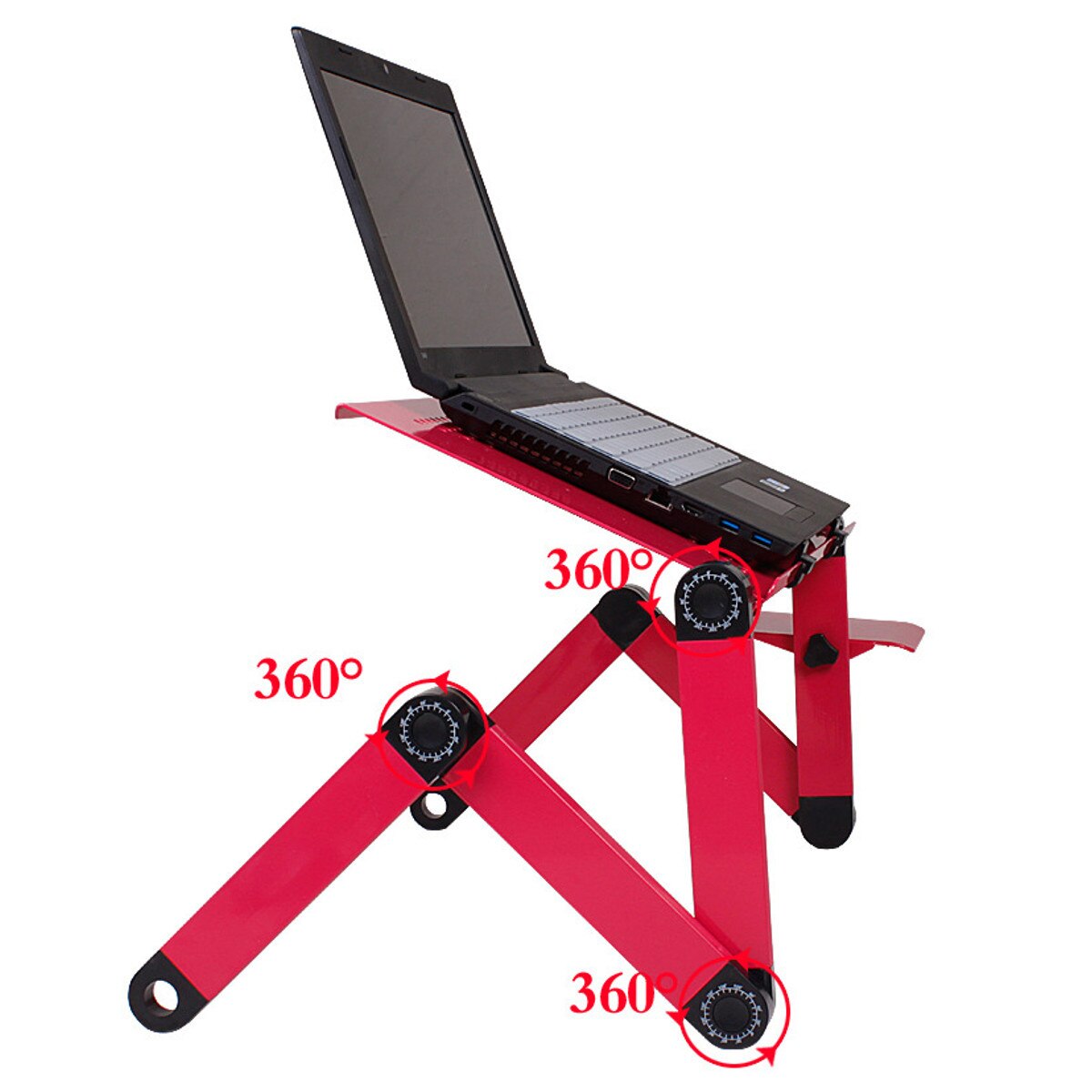 Adjustable Folding Notebook Desk Laptop Table Stand Bed Tray Portable Laptop Stand Aluminium Holder with Mouse Pad Cooler