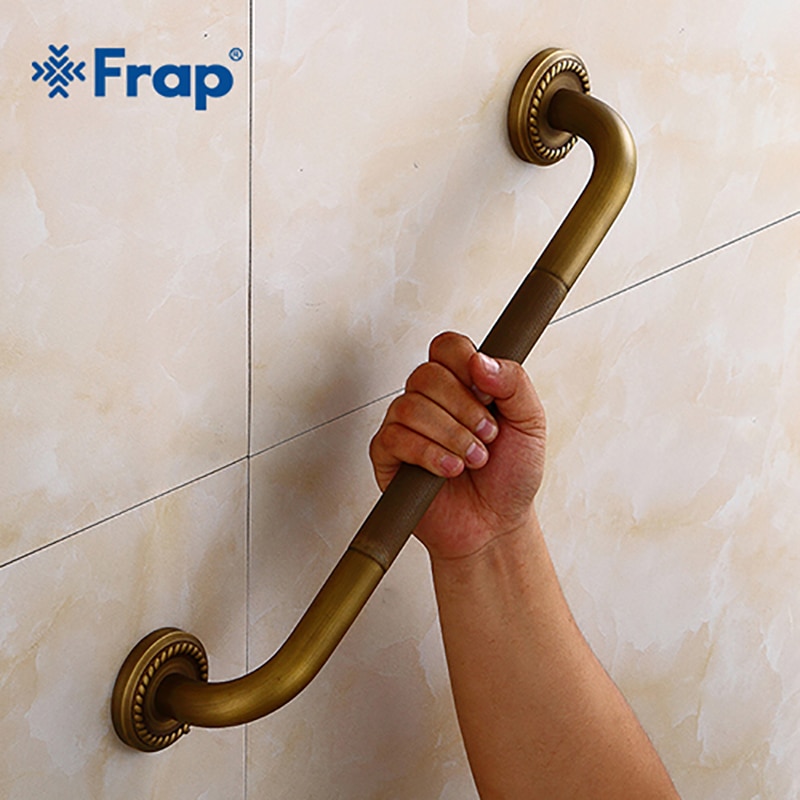 Frap Brass Bathroom Handrail Brushed Bathtub Handrail Safety Grab Bar The Old man Bathroom Toilet Armrest Y81054