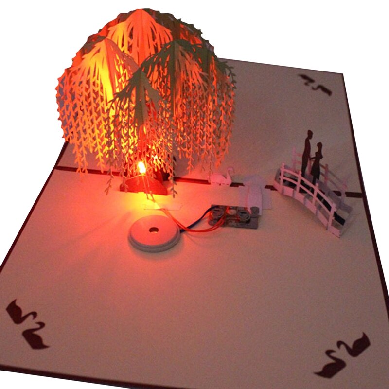 Weihnachten 3D Pop hoch Grußkarten LED Licht Musik Karte Mit Umschlag Postkarten Für Weihnachten Dekoration: 1