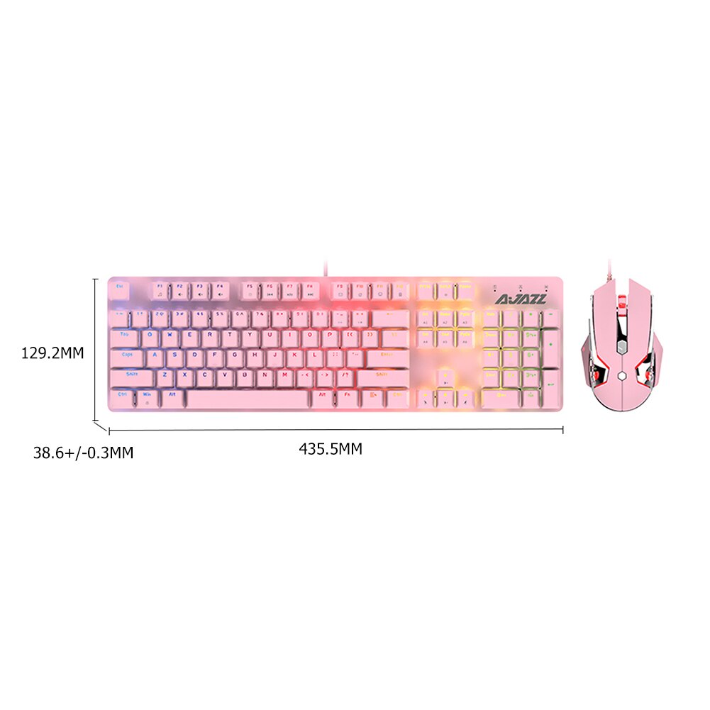 USB Wired Pink Real Mechanical Keyboard and Mouse Set with Blue Switch Cute Girls E-sports Gamer Computer Peripherals Keyboard