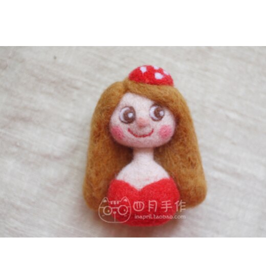 Brooch for girls wool needlepoint kit wool felt needle felting pendant craft needlecraft DIY handmade