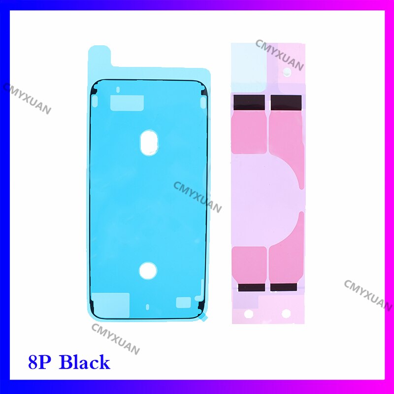 1Set Waterdichte Sticker Voor Iphone 6S 6Splus 7 7Plus 8 8 Plus Se Lcd-scherm frame Bezel Seal Tape Lijm + Batterij Sticker: 8P black