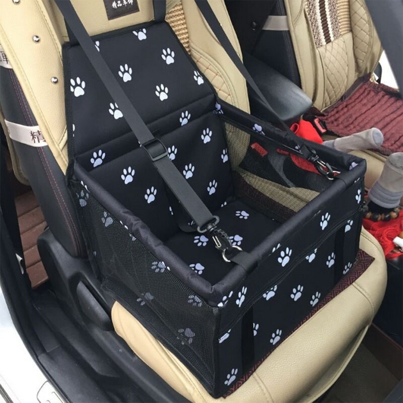 Travel Pet Dog Car Carrier Seat Bag Folding Hammock Waterproof Basket Safety Mesh Hanging Bags Dogs Seat Bag Basket Carrier: 40x30x25cm black 2