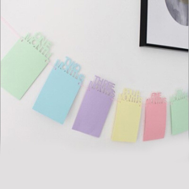 12 måneders fotoramme banner glitterpapir 1st børnefødselsdagsfest hængende dekoration håndværkspapir baby shower forsyninger 13 designs: Papir multi