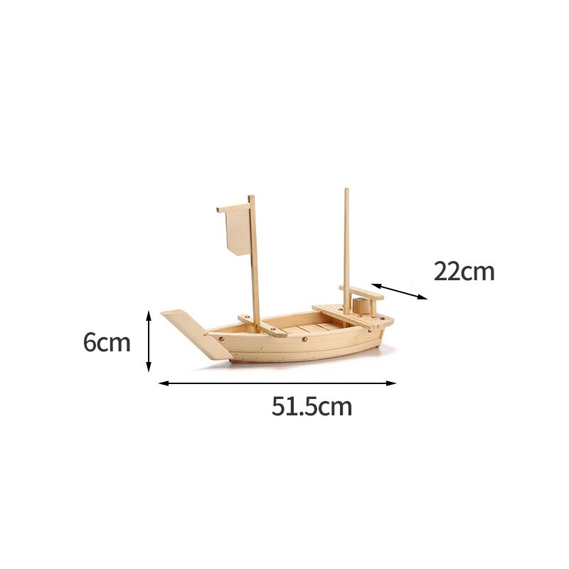 Barco de bambú para Sushi, plato de cocina japonesa y coreana Sashimi, vajilla de madera de bambú, utensilios de cocina ecológicos creativos: 50cmB