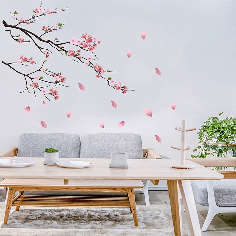 Cherry Flying Birds Wall Stickers Home Nursery Window Decor Removable Room Wallpaper For Kids Living Room Decals Decoration