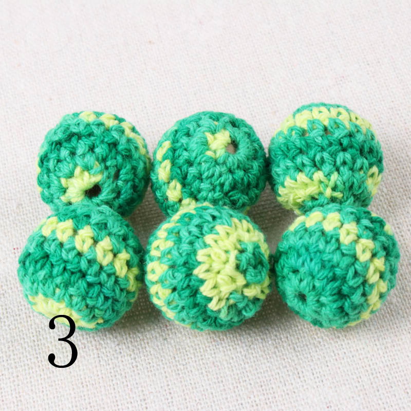 Doppel farbe Elegante 20mm Häkeln Perlen Wolle Garn Für Wählen Gestrickte Durch Baumwolle Gewinde DIY Schmuck Machen 5 Stck: Grün