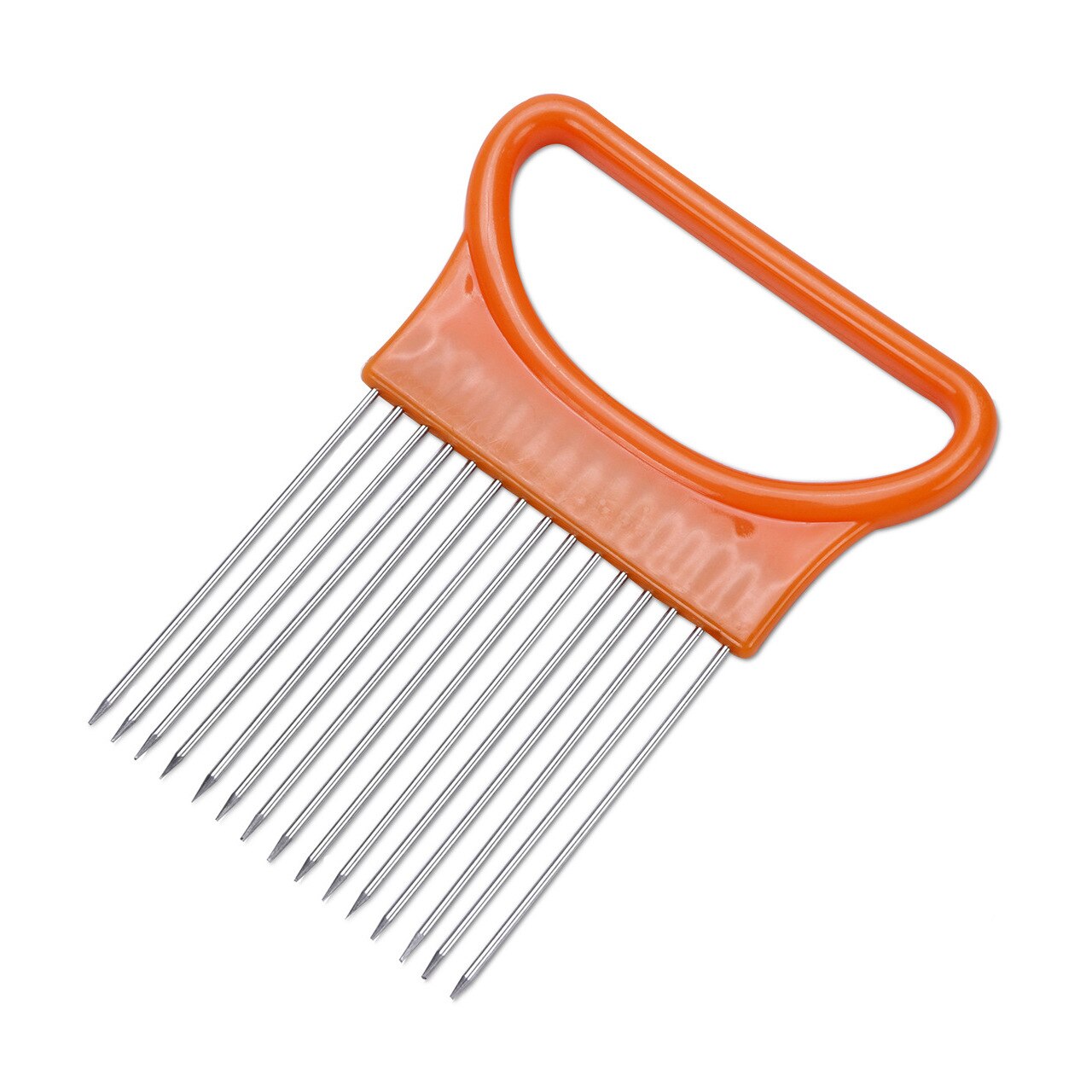 Vegetables Potato Slicer For Cutting Utensils Onion Shredder Tomato Onion Fruit Cutter Safe Aid Holder Kitchen Accessories Tools: 1onion needle-orange