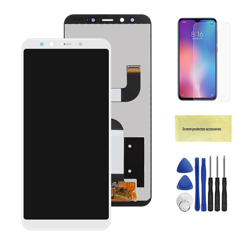 Tela original para xiaomi mi a2 mia2 display lcd tela de toque digiziter assembléia com quadro para xiaomi 6x mi6x tela lcd: White No Frame