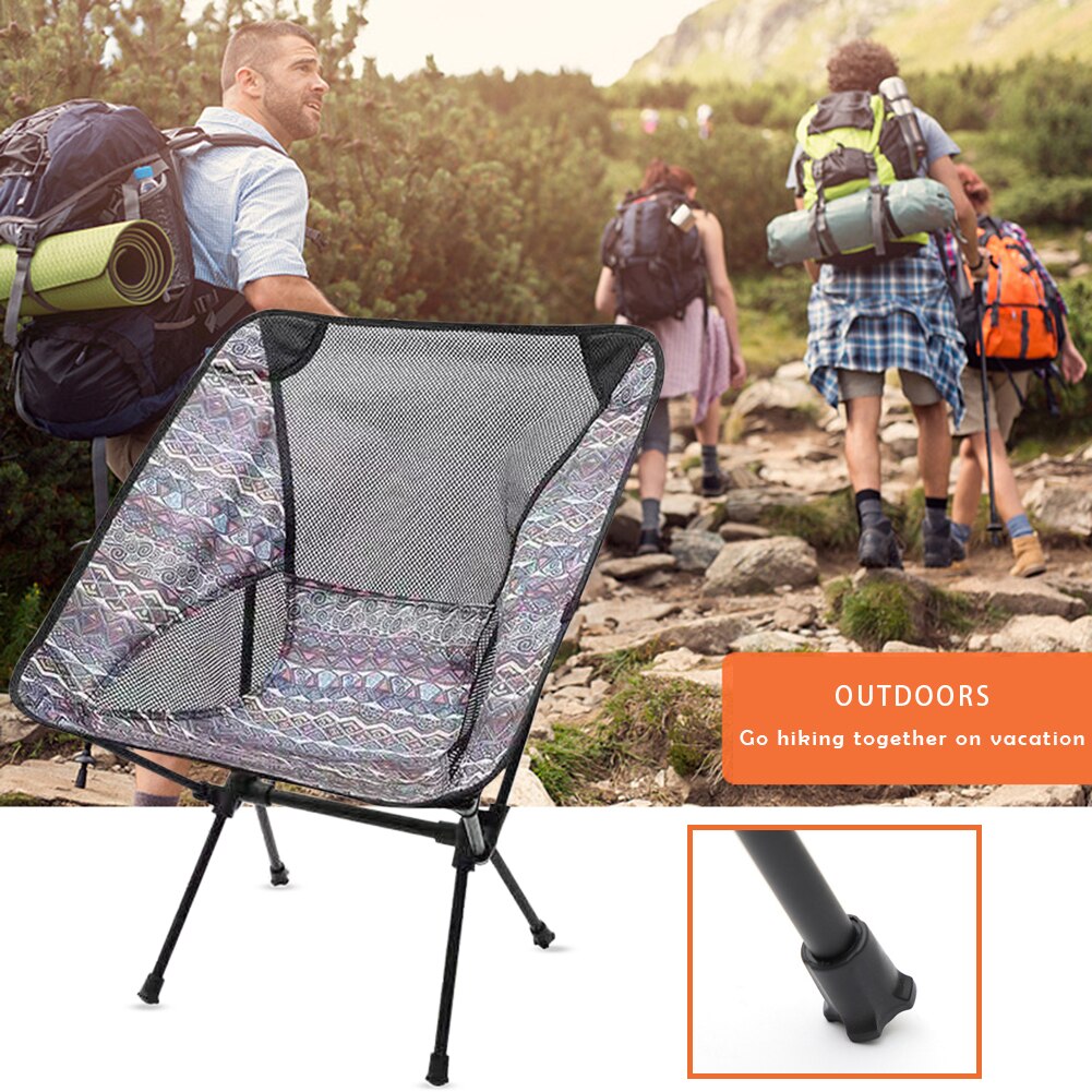 Outdoor Camping Ultralight Chair Aluminum Alloy Portable Folding Camping Seat for Fishing Picnic BBQ Beach Chair