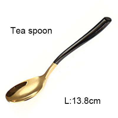 Couteau à Steak fourchette à dîner cuillères à café en acier inoxydable doré miroir polonais ensemble de couverts Restaurant salle à manger ensemble de vaisselle 1 pièces: tea spoon