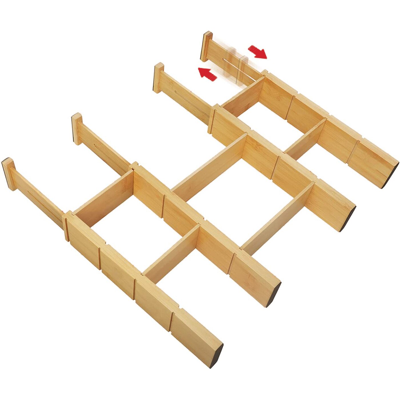 Bamboo Drawer Organizer Divider Adjustable Household Storage Cabinet Combination Multi-Use Underwear Bra Kitchen Separator 2022