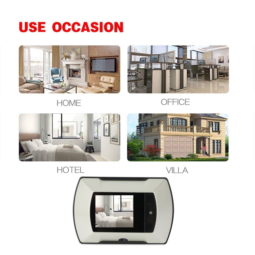 Hoge Resolutie 2.4 Inch Lcd Video-Eye Visuele Monitor 80 Graden Kijkhoek Draadloze Deur Kijkgaatje Camera Wit Video kijkgaatje