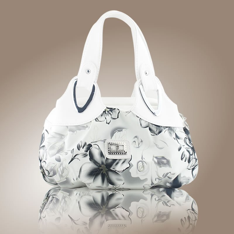 Bolso de cuero con estampado de flores para mujer, bandolera Popular, ZF10181: shuimohuihua