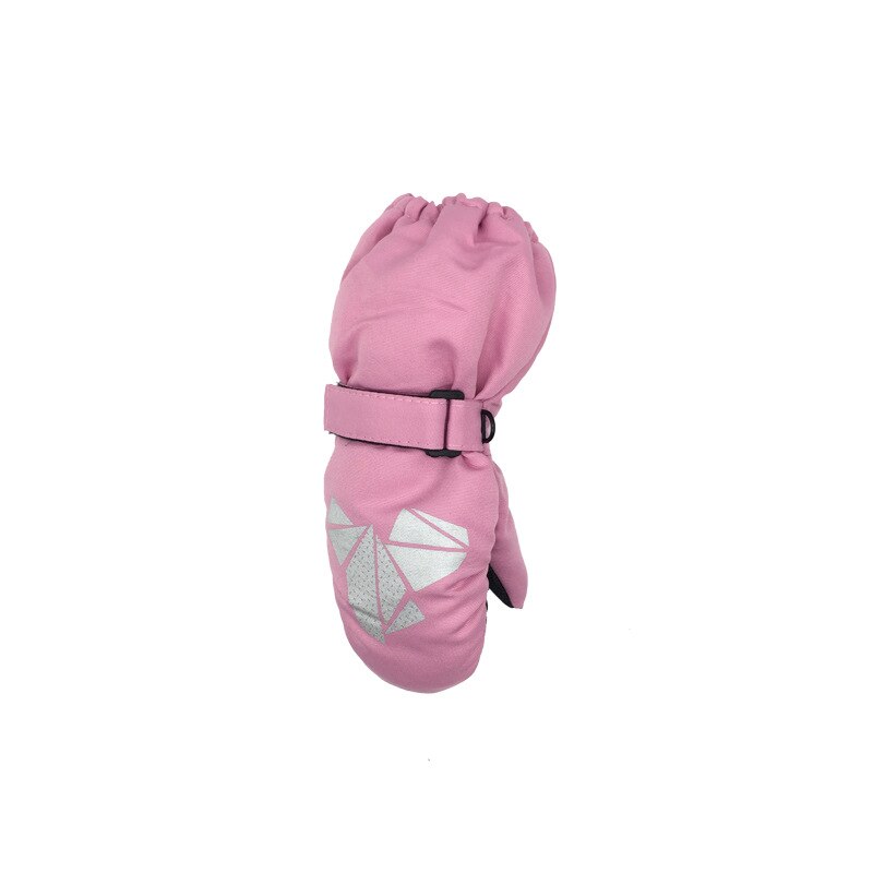 5-9yrs Winter Sneeuw Volledige-Vinger Lange Handschoenen Water Proof Kids Jongens & Meisjes Wanten Plus Fluwelen Warm Outdoor Sport handschoenen Voor Baby: pink