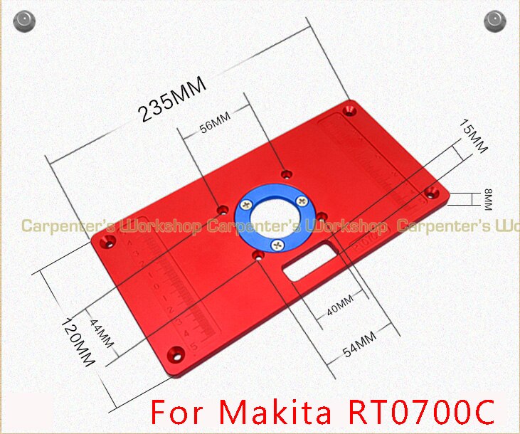 Aluminum Router Table Insert Plate Ring Screw For Woodworking Benches Trimmer: Black