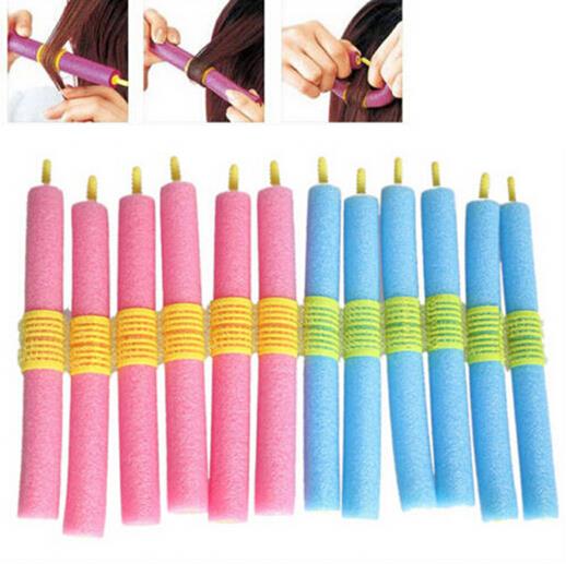 12PCS/lot DIY Soft Hair Curler Roller Curl Hair Bendy Rollers Magic Hair Curlers Tool Styling Rollers Sponge Hair Curling: 12pcs shown