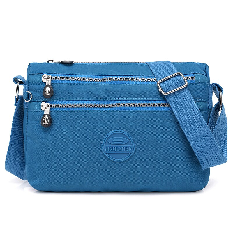 Bolso bandolera de estilo veraniego para mujer, bolsos para mujer, Bolsas de nailon de marcas famosas, Bolsas de nailon para mujer: Azul