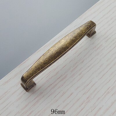 Tiradores Vintage de bronce amarillo para muebles de cocina, pomos de puerta corredera para cajón, armario, tocador, tirador de empuje: 96mm