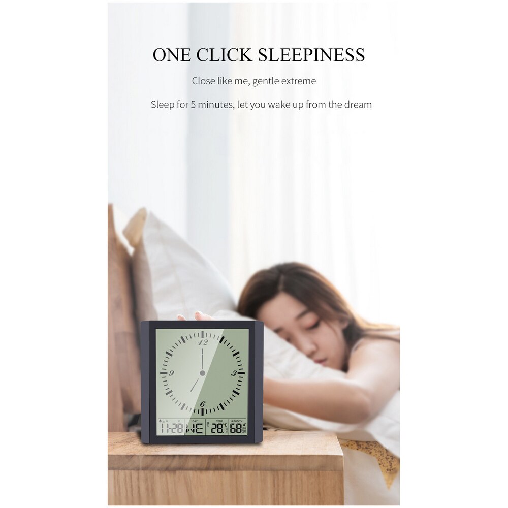 Digital Wall Clock Smart Display Clock Multifunctional Electronic Big Screen Thermometer Hygrometer Weather Station Alarm Clock