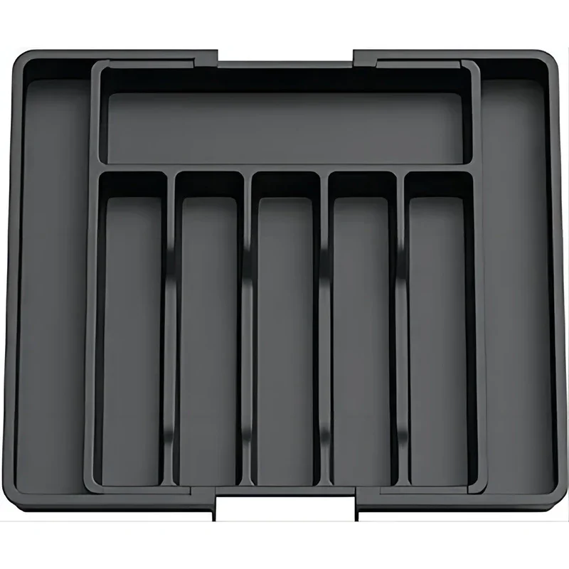 Expandable Cutlery Drawer Organizer, Adjustable Kitchen Utensil Tray Set, Compartment Flatware Storage Divider: Brown