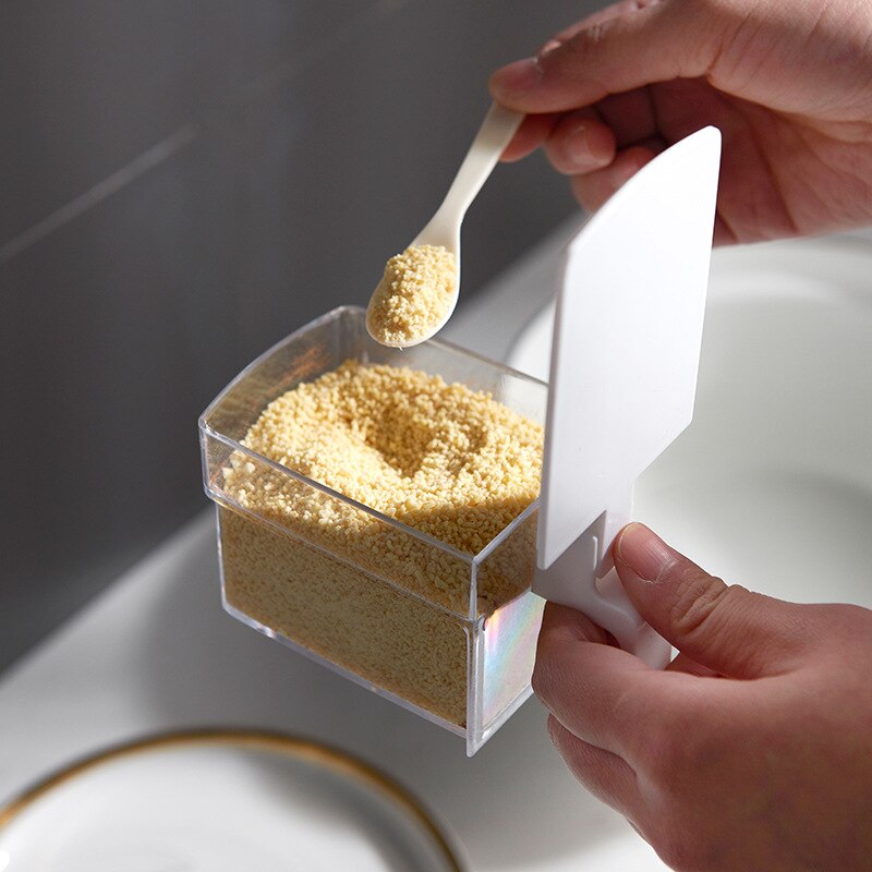 Krydderier opbevaringsbokse vægmonteret roterende krydderkrukke krydderier opbevaring køkken organisation værktøj organisator boks tilbehør