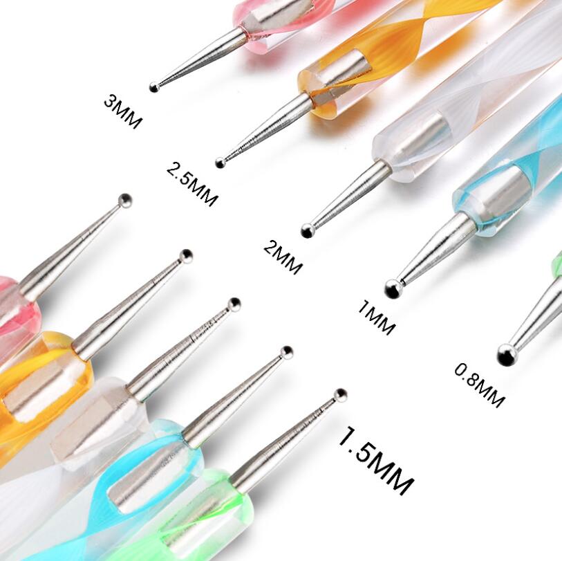 20pcs Nail Dotting Pen Tools Nail Art Marbleizing Painting Double Sided Crafts Mandala Rock Dotting Tool Nail Decoration