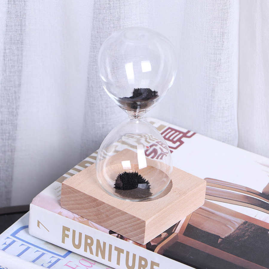 Household Desktop Magnetic Glass Sand Clock Hourglass Timer with Base Decoration Ornament Sand Clock Timers Home Decoration