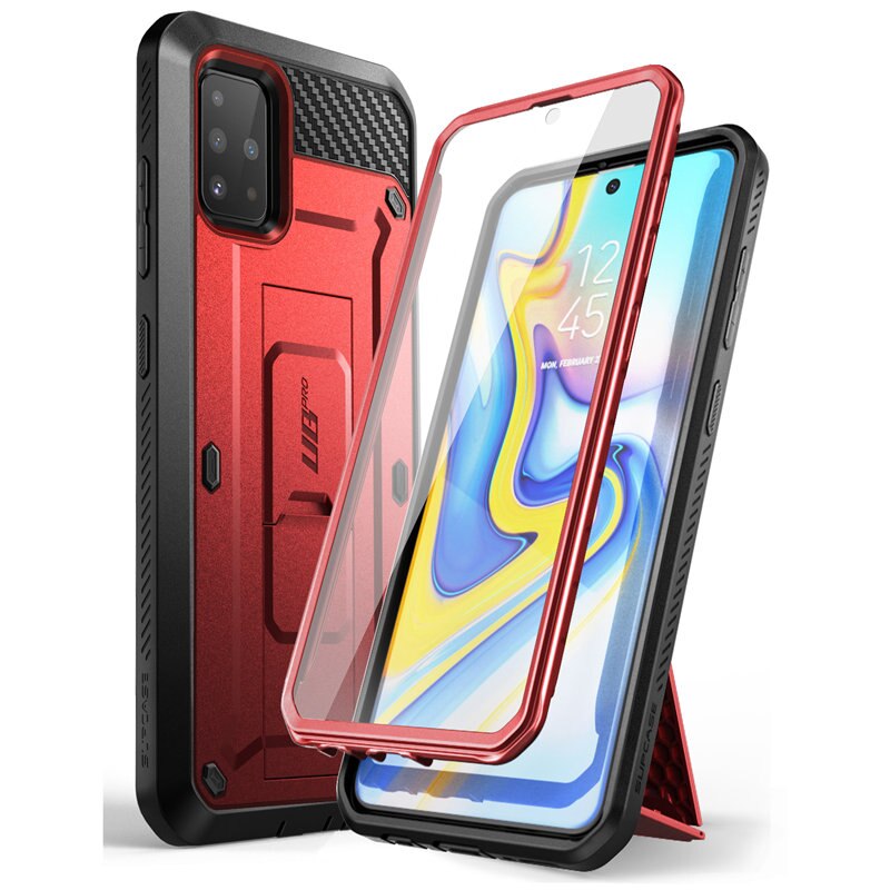 Voor Samsung Galaxy A51 Case (Niet Fit A50 &amp; A51 5G) supcase Ub Pro Full-Body Robuuste Holster Case Met Ingebouwde Screen Protector: Red