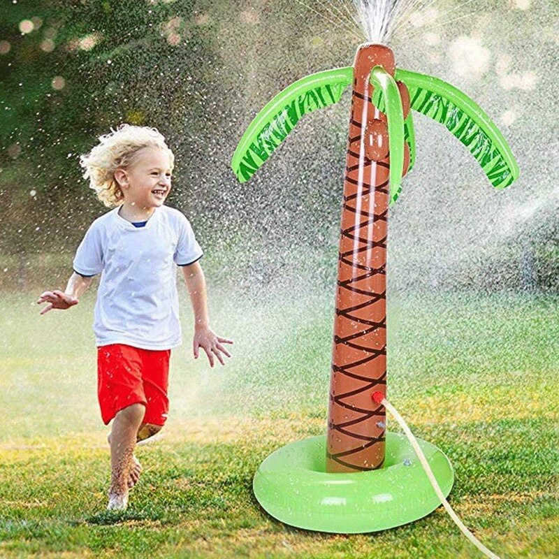 Wasser Spray Palme Aufblasbare 63 Zoll Spielzeug Wasser Spray Spielzeug Outdoor Hinterhof Kinder Wasser Sprayer Kokos Wasser Spray