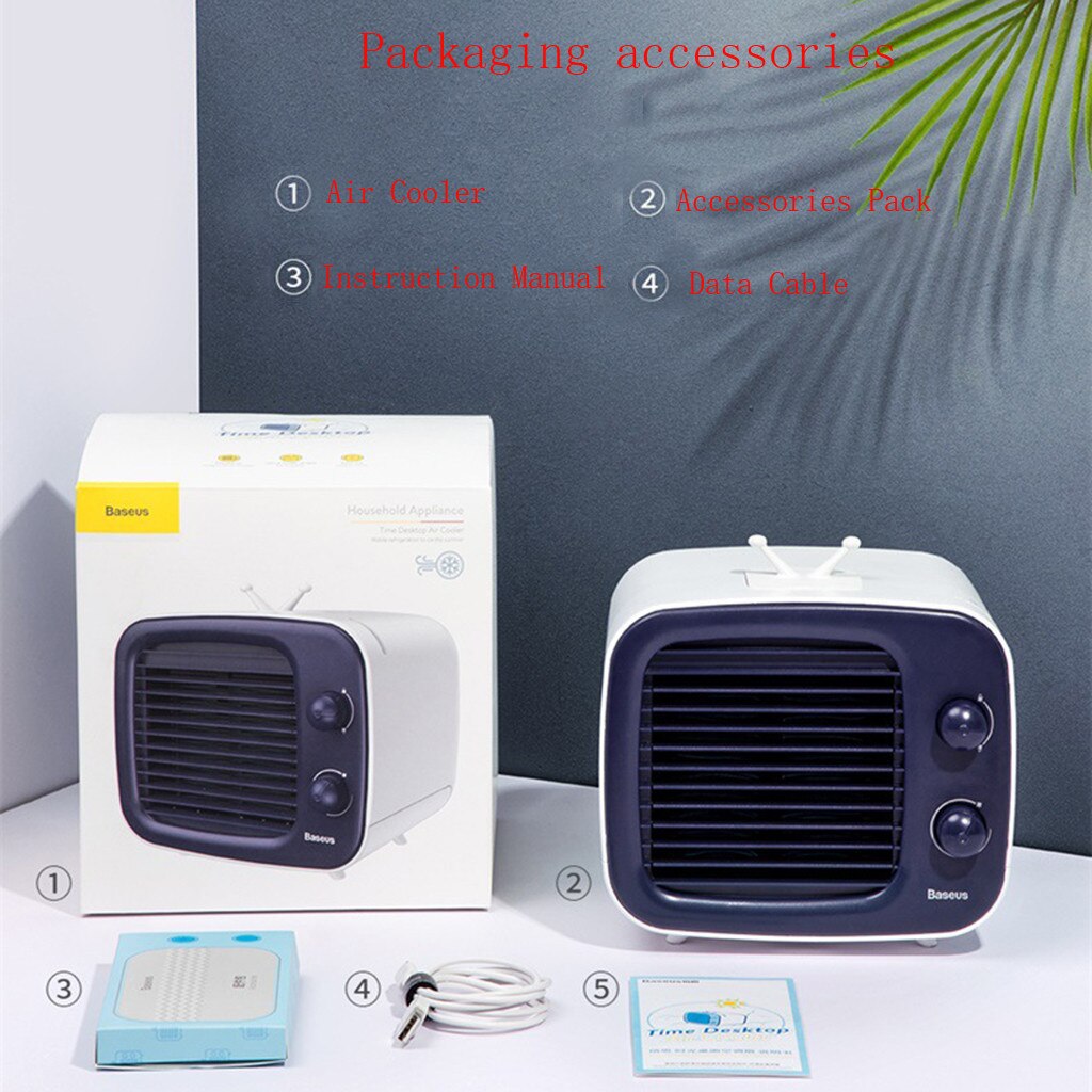 Portable Mini Air Conditioner Water Cool Cooling Fan Air Cooler Humidifier USB Desktop Air Cooler Fan with Water Tank Home 5V