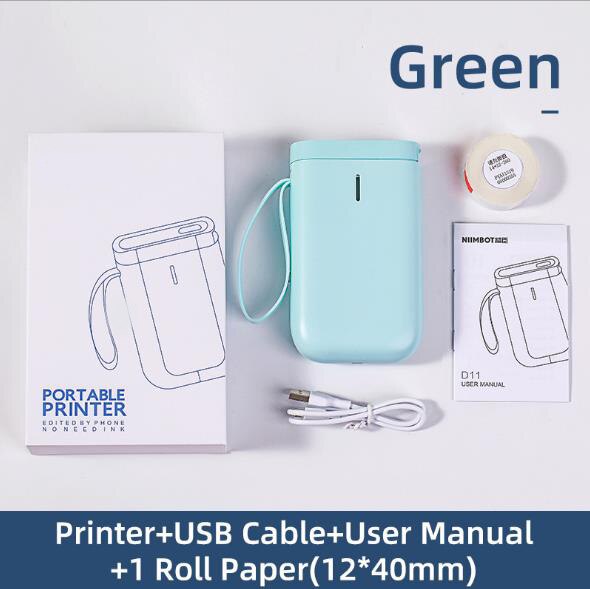 Wireless Label Printer Portable Pocket Label Printer Bluetooth Thermal Label Printer Fast Printing Home Use Office: blue