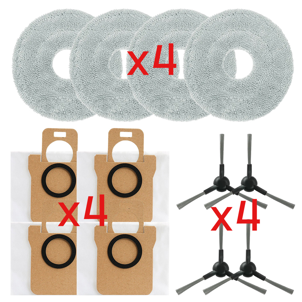 For JONR P20 PRO Vacuum Accessories Parts：Mop Cloth Dust Bag Side Brush Cleaning Accessories Set
