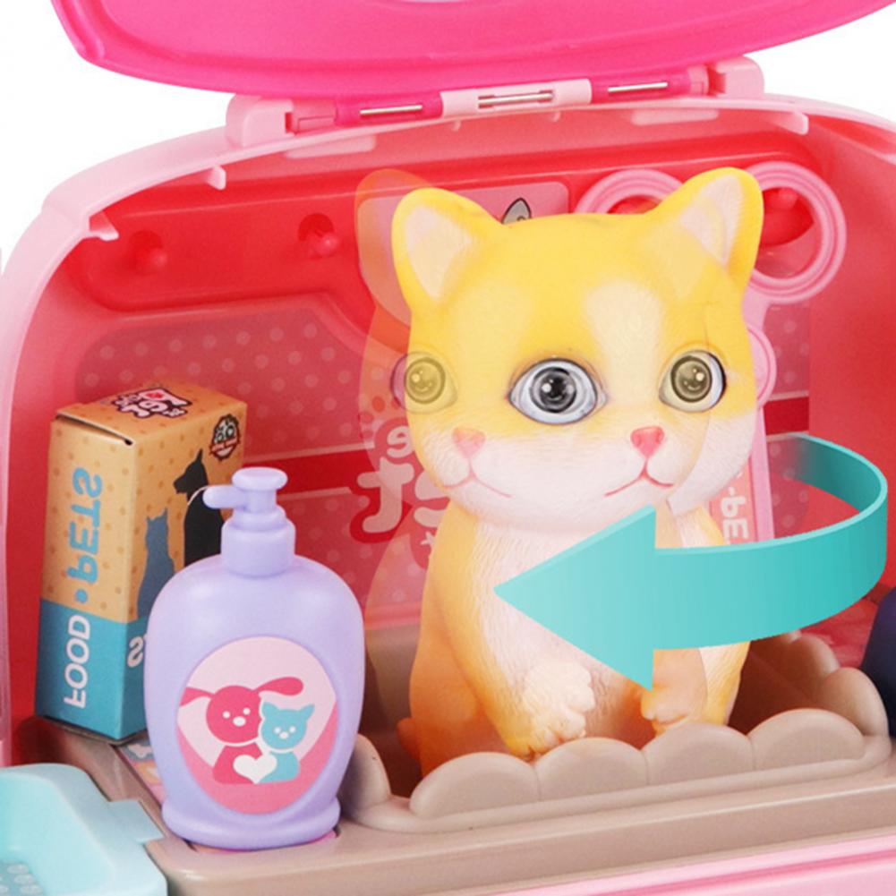 Huisdier Rugzak Praktische Exquise Plastic Pretend Play Pet Care Set Leuke Huisdier Opbergtas Transformable Speelgoed Rugzak Voor