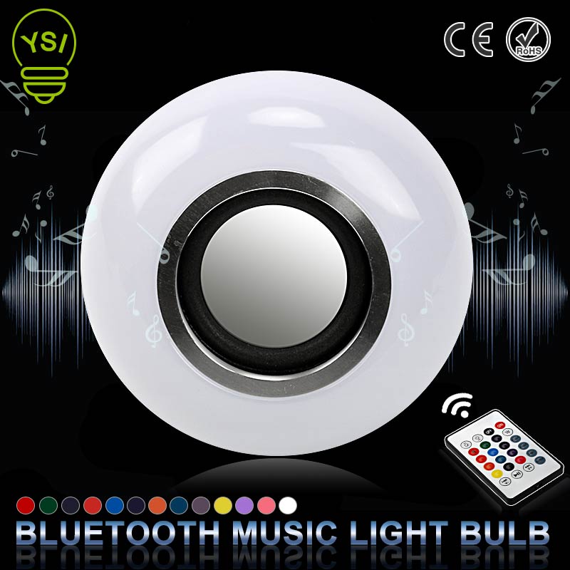 E27 Smart Wireless Bluetooth Speaker Muziek LED RGB Muziek Lamp Kleurrijke Dimbare 12 W LED Lamp Lampada Voor licht