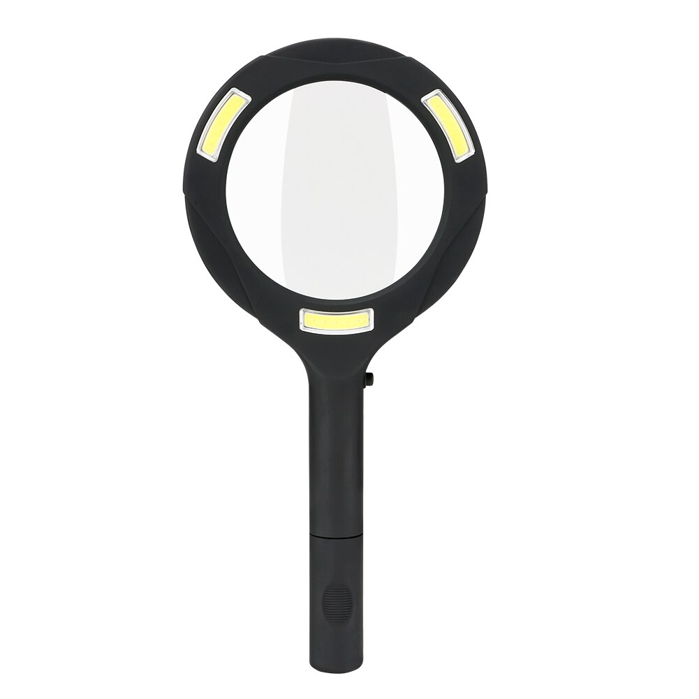 Handheld 3X Illuminated Magnifier Microscope Magnifying Glass Aid Reading for Seniors loupe Jewelry Repair Tool With 3 COB LED