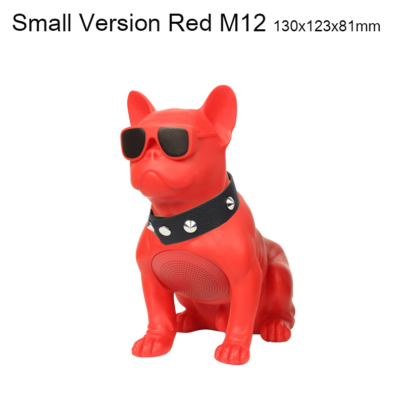 Grote Bulldog Draadloze Bluetooth Speaker Draagbare Fm Zware Bas 3D Geluidskwaliteit Surround Radio Multifunctionele Kaart Subwoofer: M12 Small Red