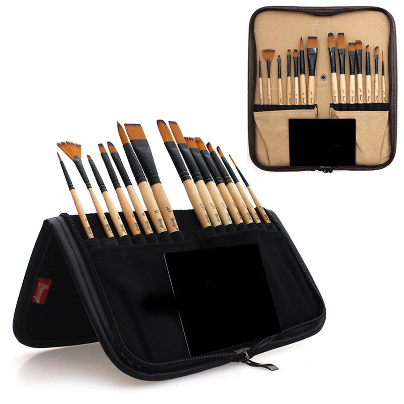 Wood Handle Art Model Paint 14Pcs/set Painting Craft Students Accessories Nylon Hair Oil Watercolour Artist Paint Brushes