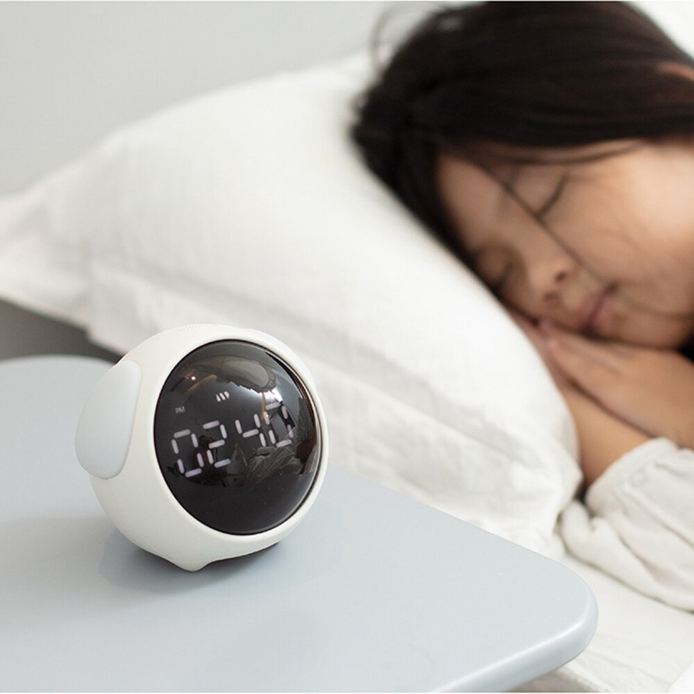 Cute Children's Alarm Clock Expression Alarm Clock With Night Light Sound Control Snooze Multifunctional Bedside Clock