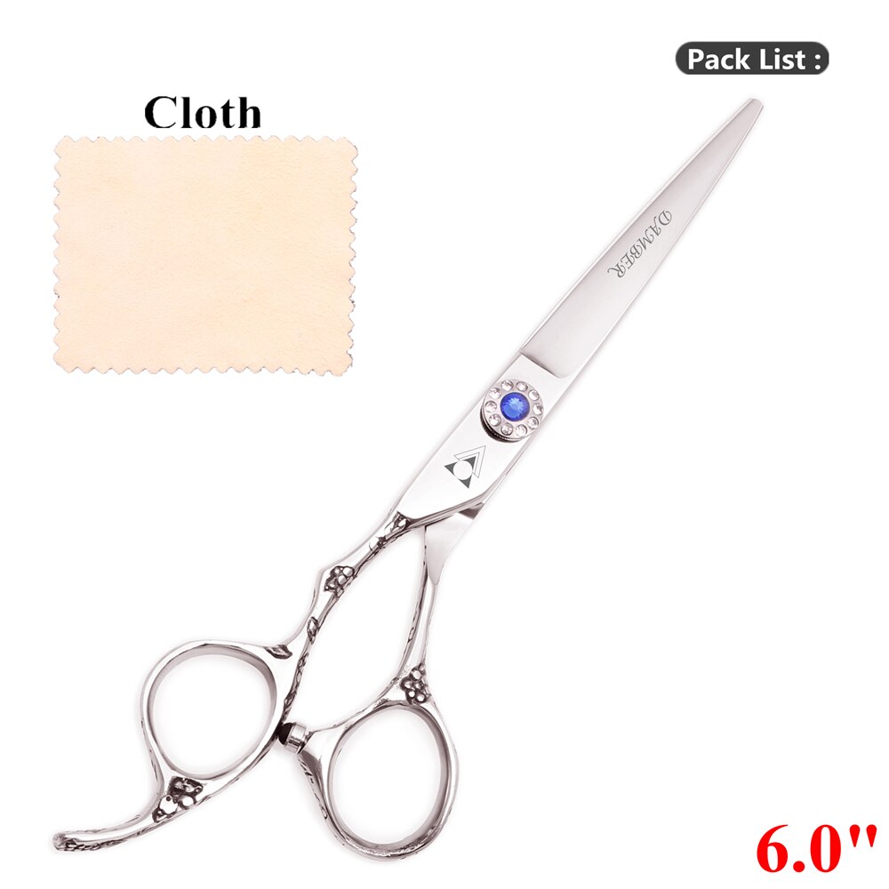 5.5 6.0 Barber Scissors Left Handed Hair Scissors 440C Japan Hairdressing Scissor Thinning Shears Hairdresser 8002#: 8002 YIN Ping 6.0