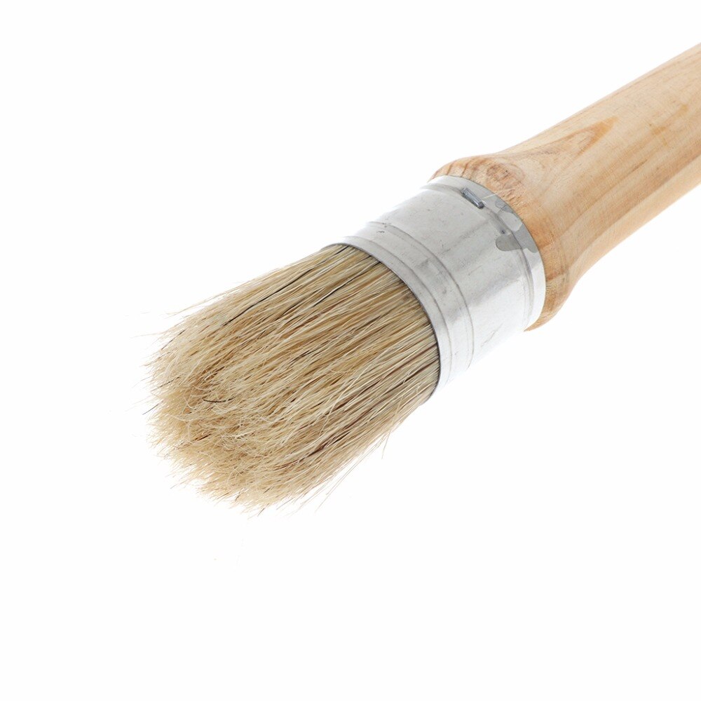 20/25/30mm runde lang kridtmaling voksbørster naturlige børstehåndtag træhåndtag maling voks møbler stencils