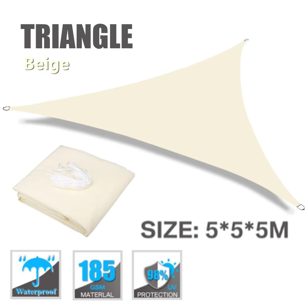 Solseil 6m/5m/4m/3m/2m trekantet rektangel uv-blokk solskjerm stoffbaldakin til hageterrasse terrasse bakgård plen hage utendørs: Fiolett/紫罗兰